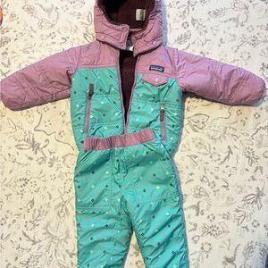 Patagonia Kids' Lavender and Mint Snowsuit